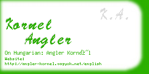 kornel angler business card